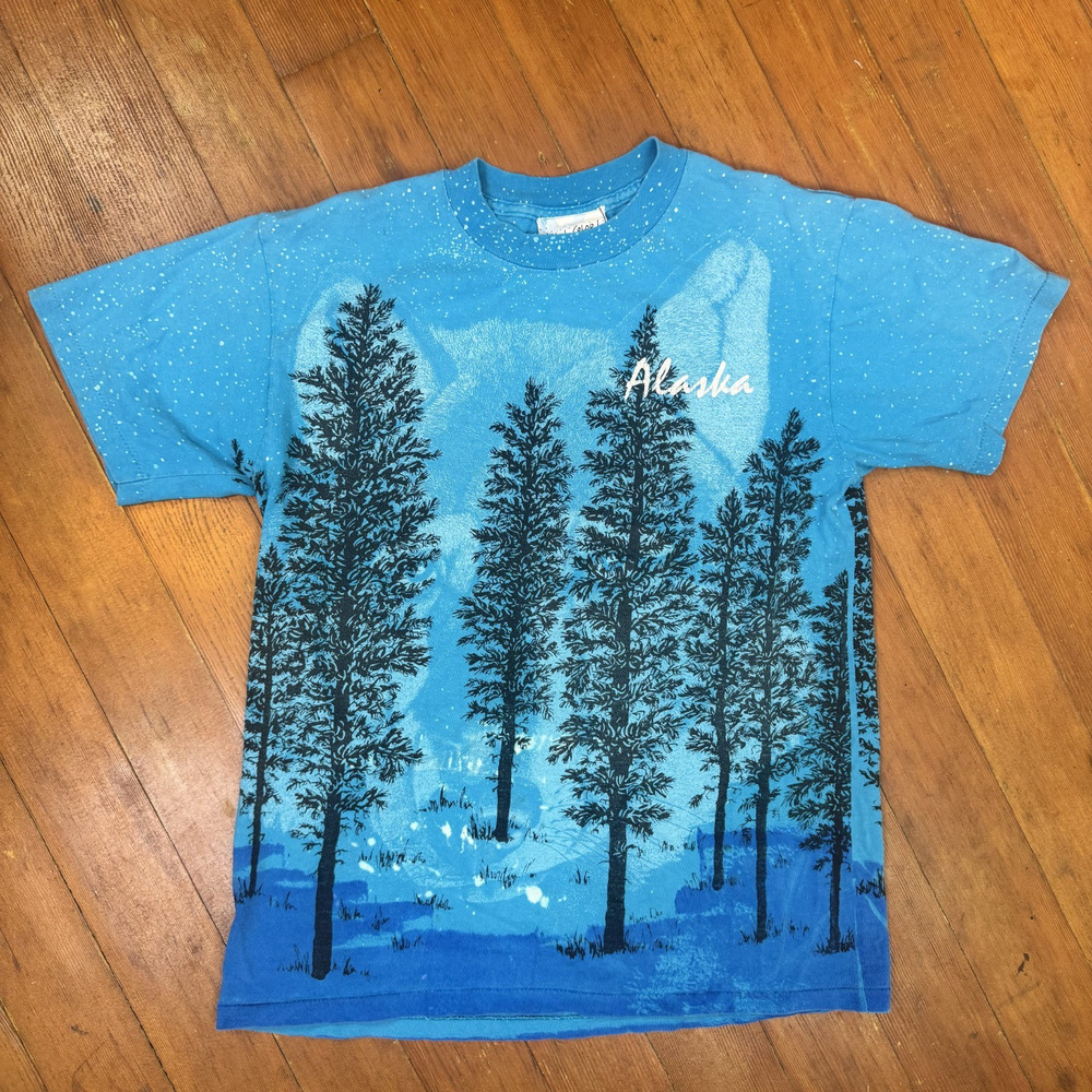 Vintage 90s Local Color Alaska Graphic T Shirt Single Stitch Mary Dee Art M